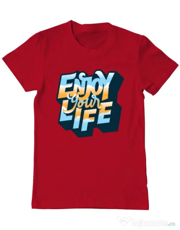 Tricou ADLER barbat Enjoy your life Rosu