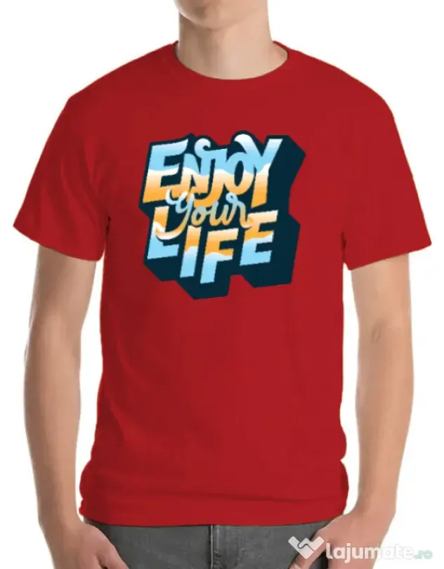 Tricou ADLER barbat Enjoy your life Rosu