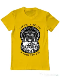 Tricou ADLER barbat Sunset chill Galben