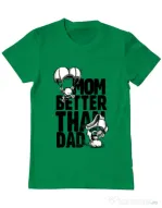 Tricou ADLER barbat Mom better than dad Verde mediu