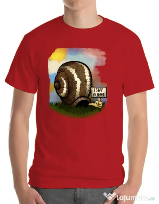 Tricou ADLER barbat I stay home 2 Rosu