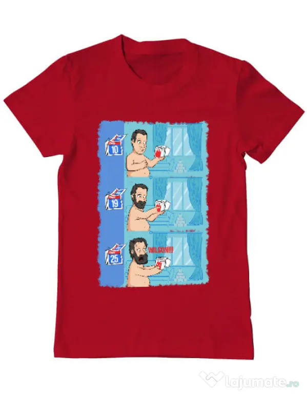 Tricou ADLER barbat Funny wilson Rosu