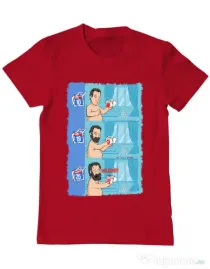 Tricou ADLER barbat Funny wilson Rosu