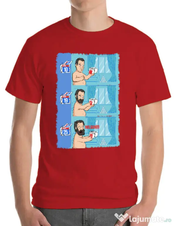 Tricou ADLER barbat Funny wilson Rosu