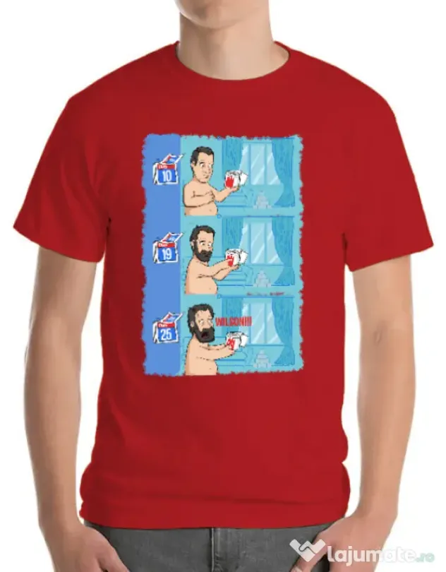Tricou ADLER barbat Funny wilson Rosu