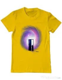 Tricou ADLER barbat Doors to the future Galben