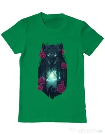 Tricou ADLER barbat Running with the wolves Verde mediu
