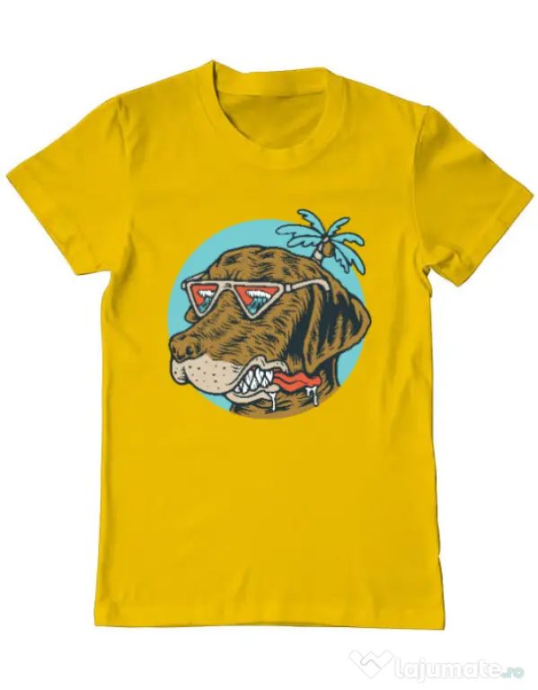 Tricou ADLER barbat Chill dog Galben
