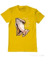 Tricou ADLER barbat Pray for pizza Galben