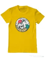 Tricou ADLER barbat Skull and beach Galben