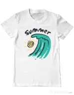 Tricou ADLER barbat Summer Beach Alb