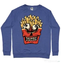 Bluza ADLER barbat Zombie French Fries Albastru melanj