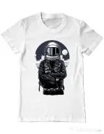Tricou ADLER barbat Astronaut rebel Alb