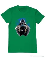 Tricou ADLER barbat Graffiti gas mask Verde mediu