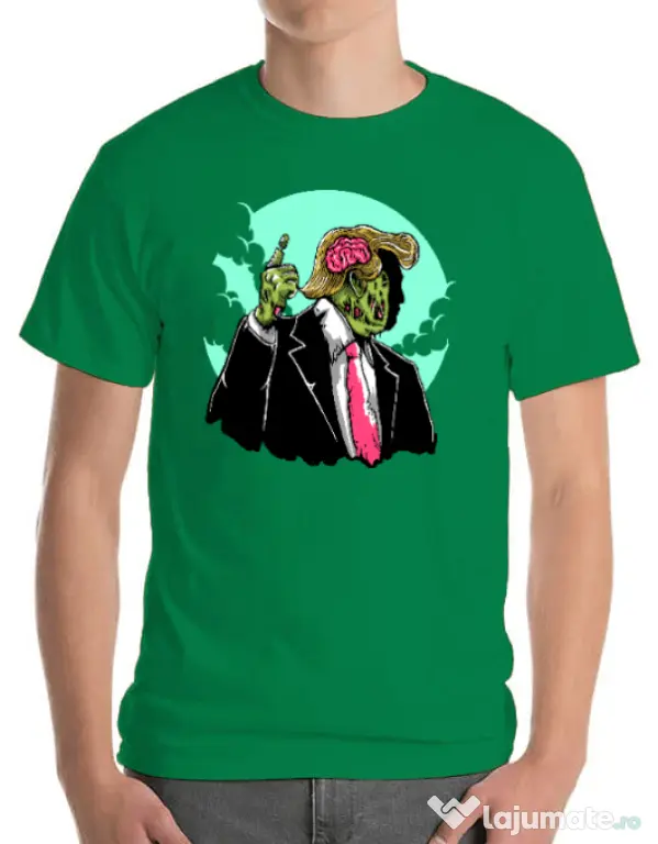 Tricou ADLER barbat Make zombies great again Verde mediu