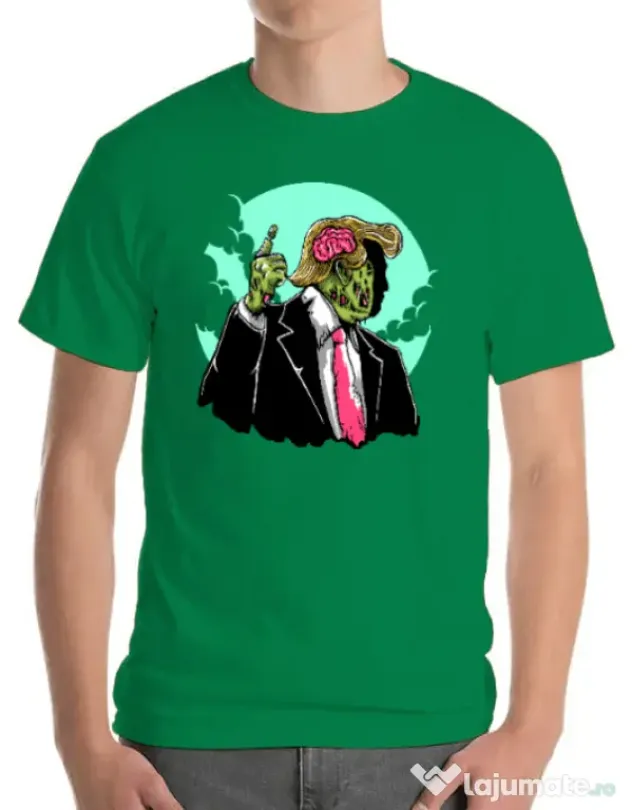 Tricou ADLER barbat Make zombies great again Verde mediu