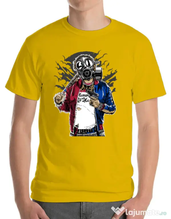 Tricou ADLER barbat Suicide gas mask Galben