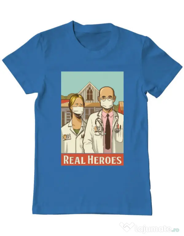 Tricou ADLER barbat Real heroes Albastru azuriu