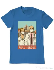 Tricou ADLER barbat Real heroes Albastru azuriu