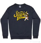 Bluza ADLER barbat Can\'t fix stupid Denim inchis 