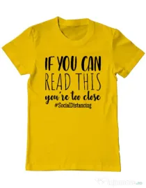 Tricou ADLER barbat Too close Galben