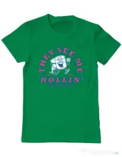 Tricou ADLER barbat They see me rollin Verde mediu