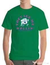 Tricou ADLER barbat They see me rollin Verde mediu