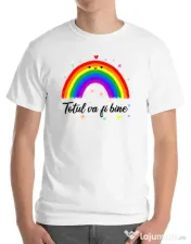 Tricou ADLER barbat Totul va fi bine Alb