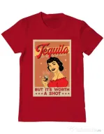 Tricou ADLER barbat Worth a shot Rosu