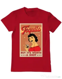 Tricou ADLER barbat Worth a shot Rosu