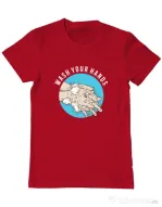 Tricou ADLER barbat Wash your hands 2 Rosu
