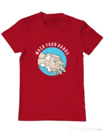Tricou ADLER barbat Wash your hands 2 Rosu