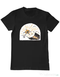 Tricou ADLER barbat Beauty wave Negru