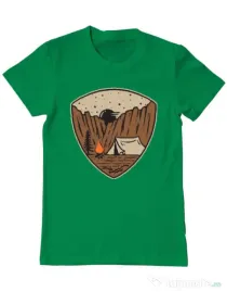 Tricou ADLER barbat Camp cliffs Verde mediu