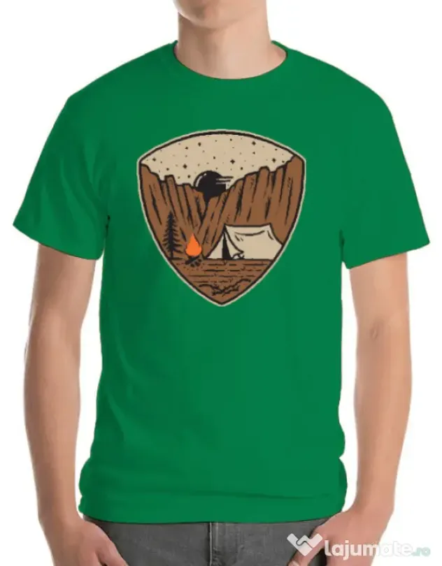 Tricou ADLER barbat Camp cliffs Verde mediu