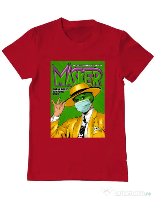 Tricou ADLER barbat Masker Rosu