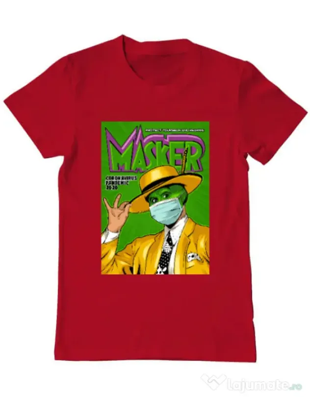 Tricou ADLER barbat Masker Rosu