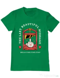 Tricou ADLER barbat The last message Verde mediu
