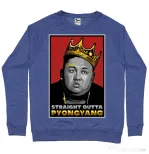 Bluza ADLER barbat Straight outta Pyongyang Albastru melanj