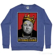 Bluza ADLER barbat Straight outta Pyongyang Albastru melanj