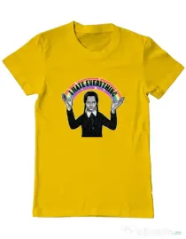 Tricou ADLER barbat I hate everything Galben