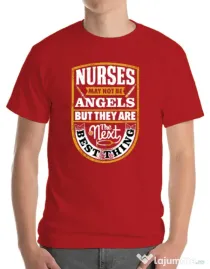 Tricou ADLER barbat Angel nurses Rosu