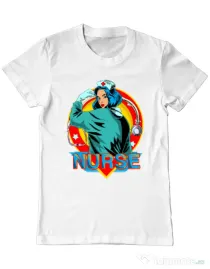 Tricou ADLER barbat Strong nurse Alb
