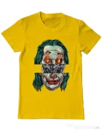 Tricou ADLER barbat Joker skull Galben