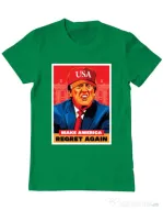 Tricou ADLER barbat Make America regret again Verde mediu