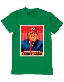 Tricou ADLER barbat Make America regret again Verde mediu