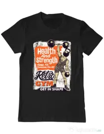 Tricou ADLER barbat Retro Gym Negru