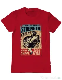 Tricou ADLER barbat Health and strength Rosu