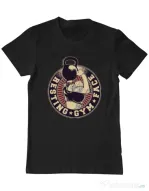 Tricou ADLER barbat Resting gym face Negru