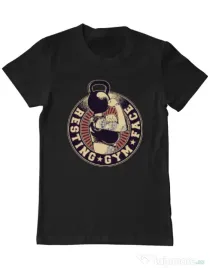 Tricou ADLER barbat Resting gym face Negru